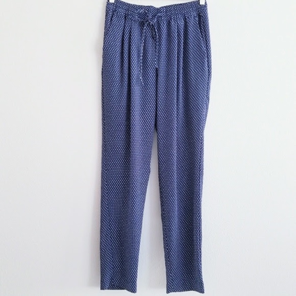 H&M Boho Harem Pants Blue White Flowers XS